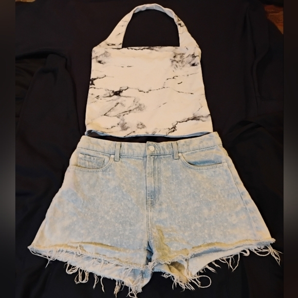 For All Mankind Shorts Size 29 With Express One Strap Marble Top Size M - Picture 2 of 10